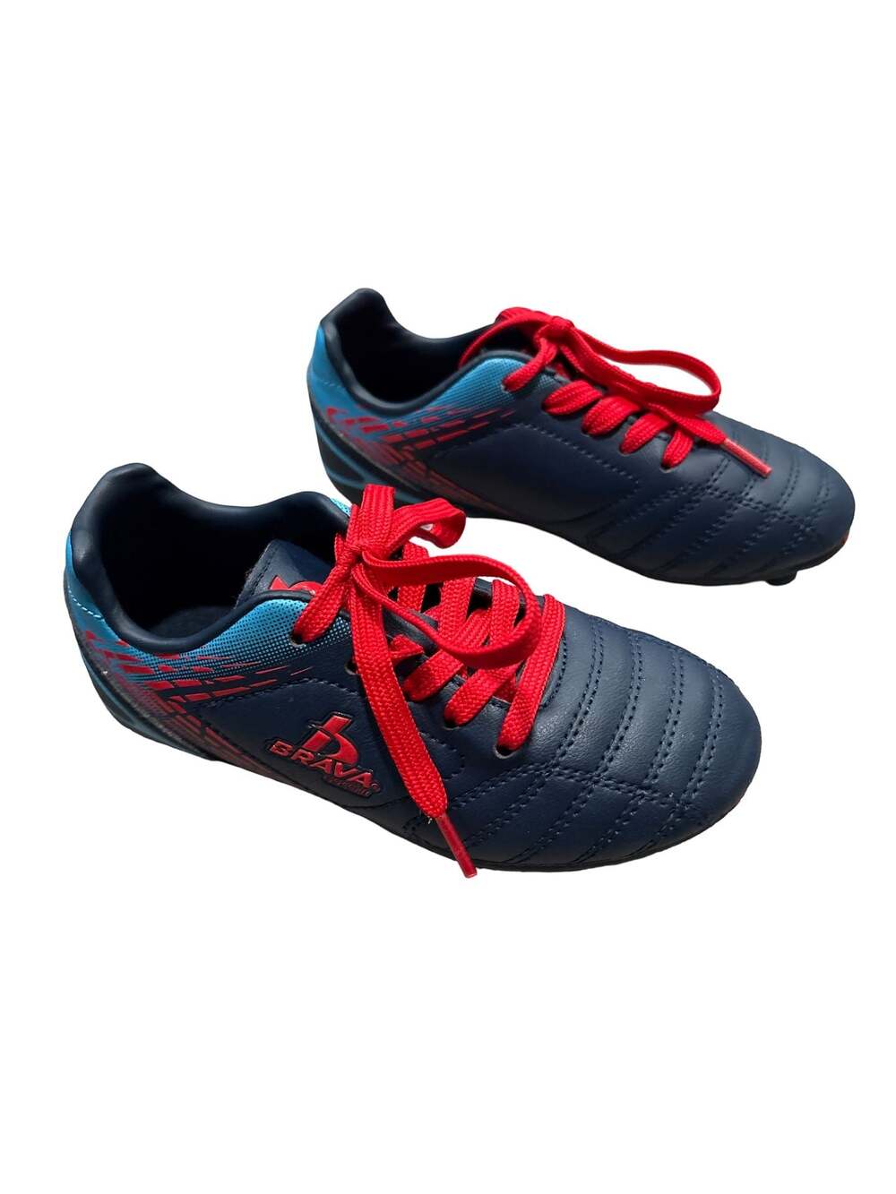 Brava Soccer Cleats Boys Size 11D Navy Blue Red Molded Youth Kids Athletic